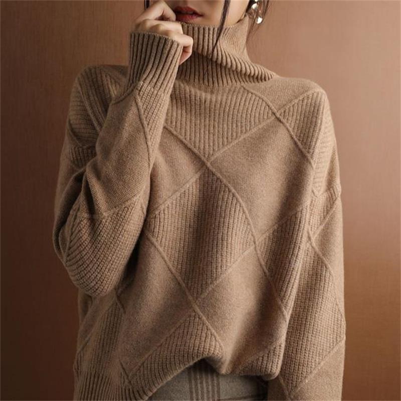 💃Cardigan ample en cachemire à col roulé💞