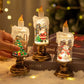 🕯️Bougie de Noël lumineuse à piles avec effet boule à neige