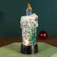 🕯️Bougie de Noël lumineuse à piles avec effet boule à neige