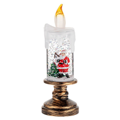 🕯️Bougie de Noël lumineuse à piles avec effet boule à neige