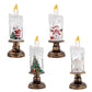 🕯️Bougie de Noël lumineuse à piles avec effet boule à neige