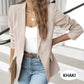 💃Veste élégante à boutons à revers de couleur unie et douce💞