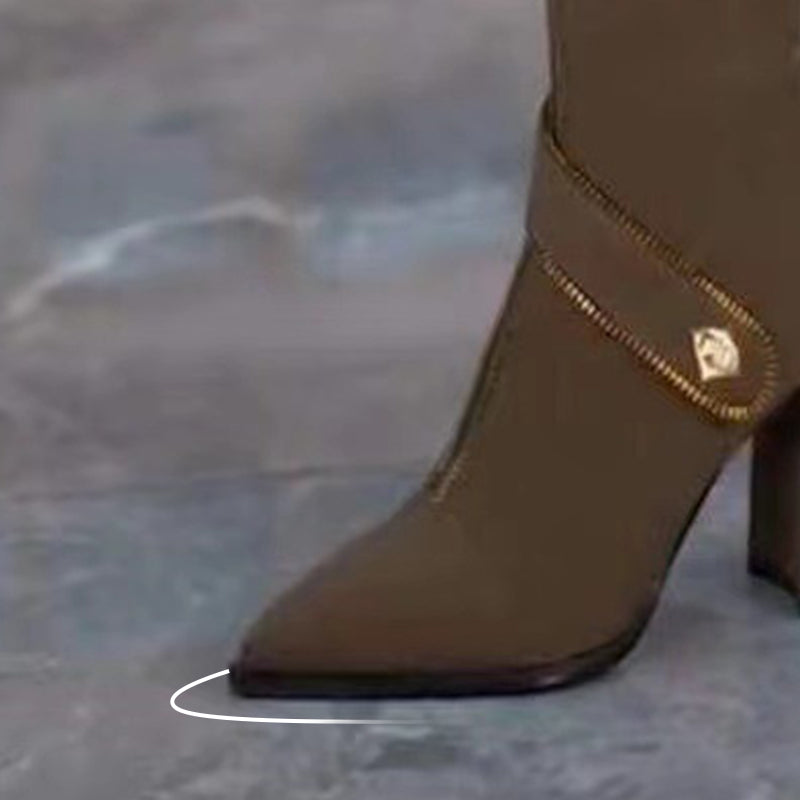 Bottes à Hauteur Genoux avec Talon Épais et Bout Pointu 🔥 Livraison gratuite🔥
