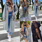 Sweat-shirt long à capuche pour femme