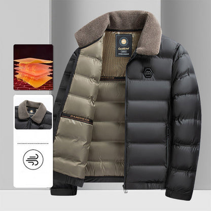 ❄️Veste matelassée en coton pour homme avec revers - 👍Chaud et imperméable !