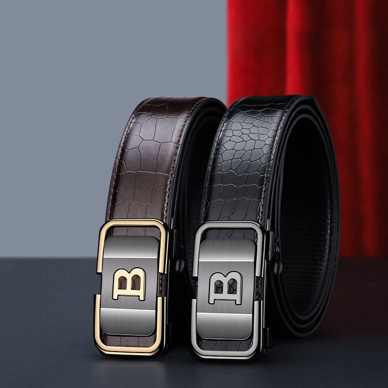 🔥 46 % de réduction ! Ceinture homme motif crocodile – Boucle automatique, ajustement sans trous & look luxe 💼🐊