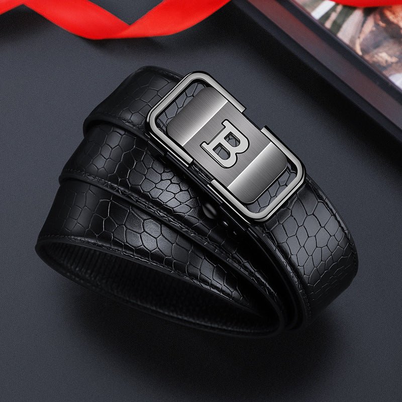 🔥 46 % de réduction ! Ceinture homme motif crocodile – Boucle automatique, ajustement sans trous & look luxe 💼🐊