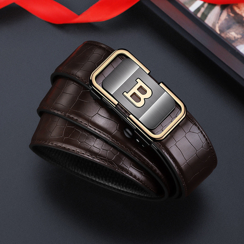 🔥 46 % de réduction ! Ceinture homme motif crocodile – Boucle automatique, ajustement sans trous & look luxe 💼🐊