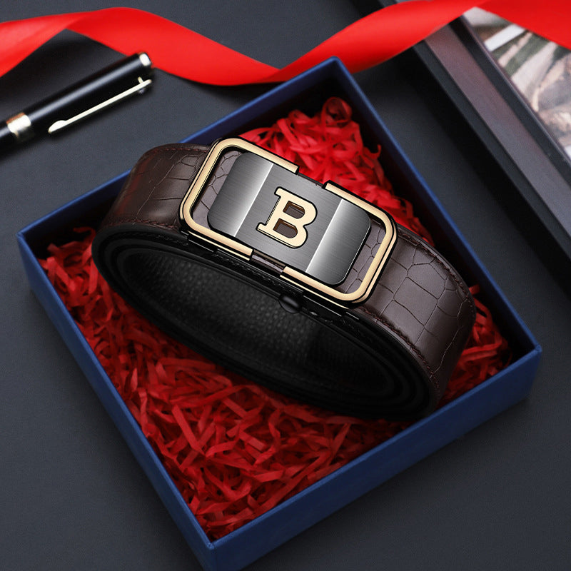 🔥 46 % de réduction ! Ceinture homme motif crocodile – Boucle automatique, ajustement sans trous & look luxe 💼🐊
