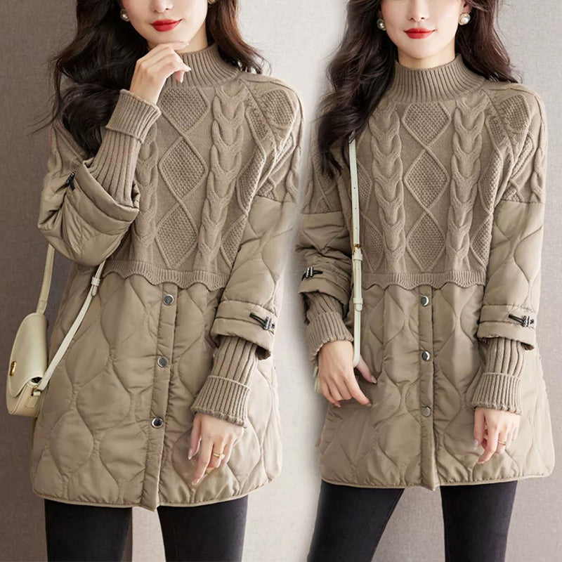 ❄️Offres spéciales d'hiver❄️Manteau chaud élégant en patchwork de tricot pour femme