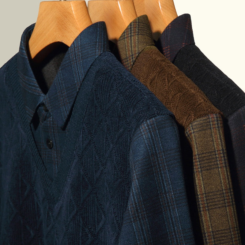 ✨Pull tricoté à revers en deux pièces pour homme