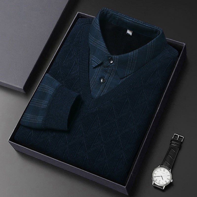 ✨Pull tricoté à revers en deux pièces pour homme