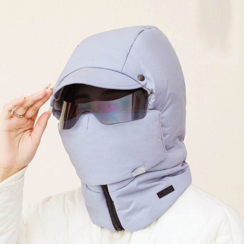 ☃️HOT - 50% de réduction☃️Windproof - Masque d'équitation d'extérieur avec lunettes 4 en 1 - Chapeau de ciel