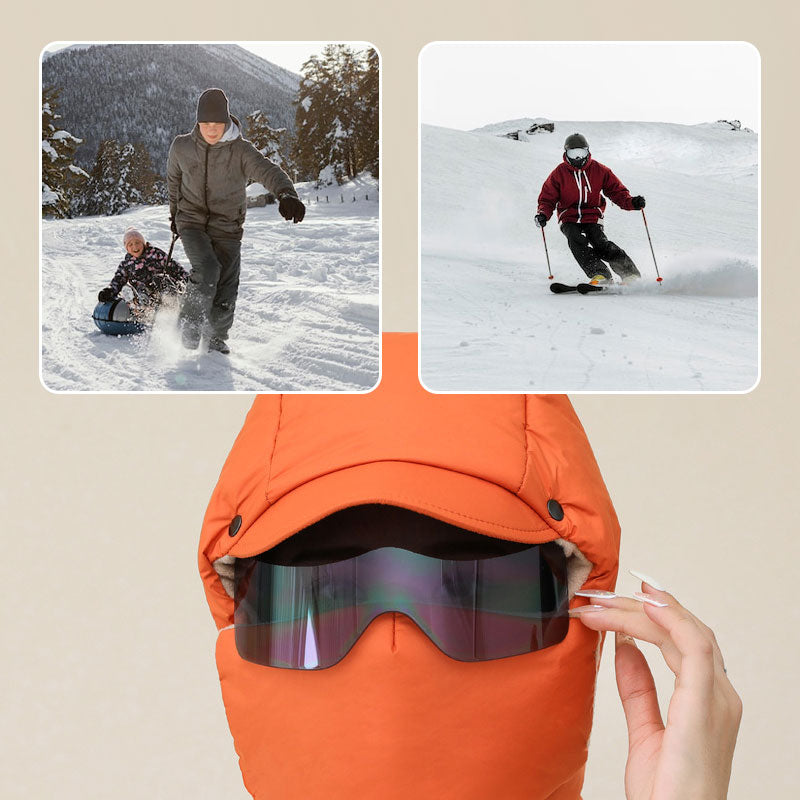 ☃️HOT - 50% de réduction☃️Windproof - Masque d'équitation d'extérieur avec lunettes 4 en 1 - Chapeau de ciel