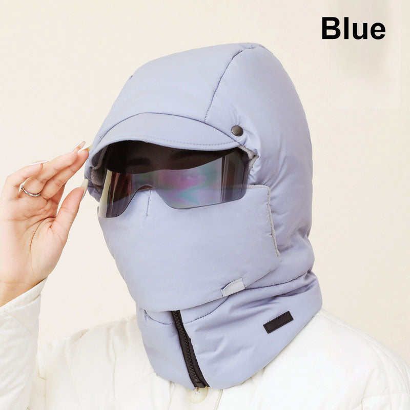 ☃️HOT - 50% de réduction☃️Windproof - Masque d'équitation d'extérieur avec lunettes 4 en 1 - Chapeau de ciel