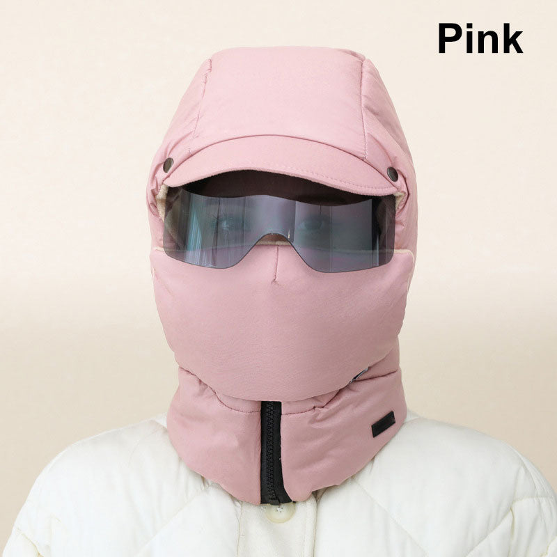 ☃️HOT - 50% de réduction☃️Windproof - Masque d'équitation d'extérieur avec lunettes 4 en 1 - Chapeau de ciel