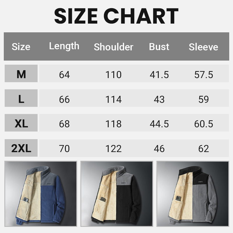 Veste chaude entièrement zippée pour homme