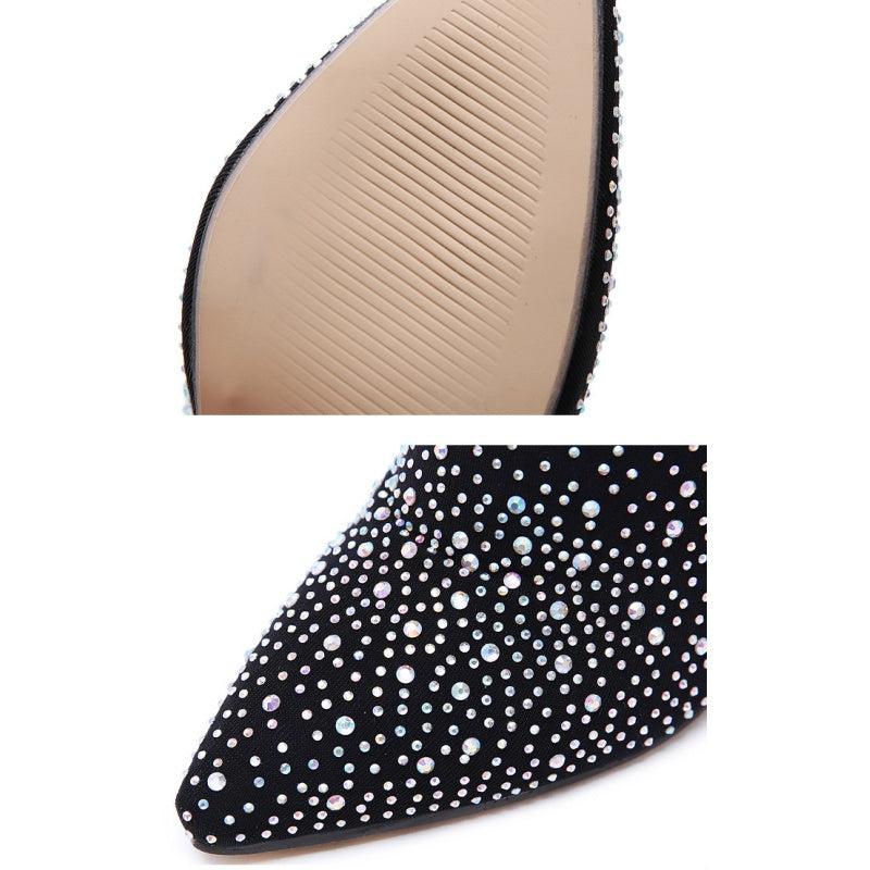 🌟50% RÉDUCTION✨Bottes de genoux scintillantes en faux diamants pour femmes👠