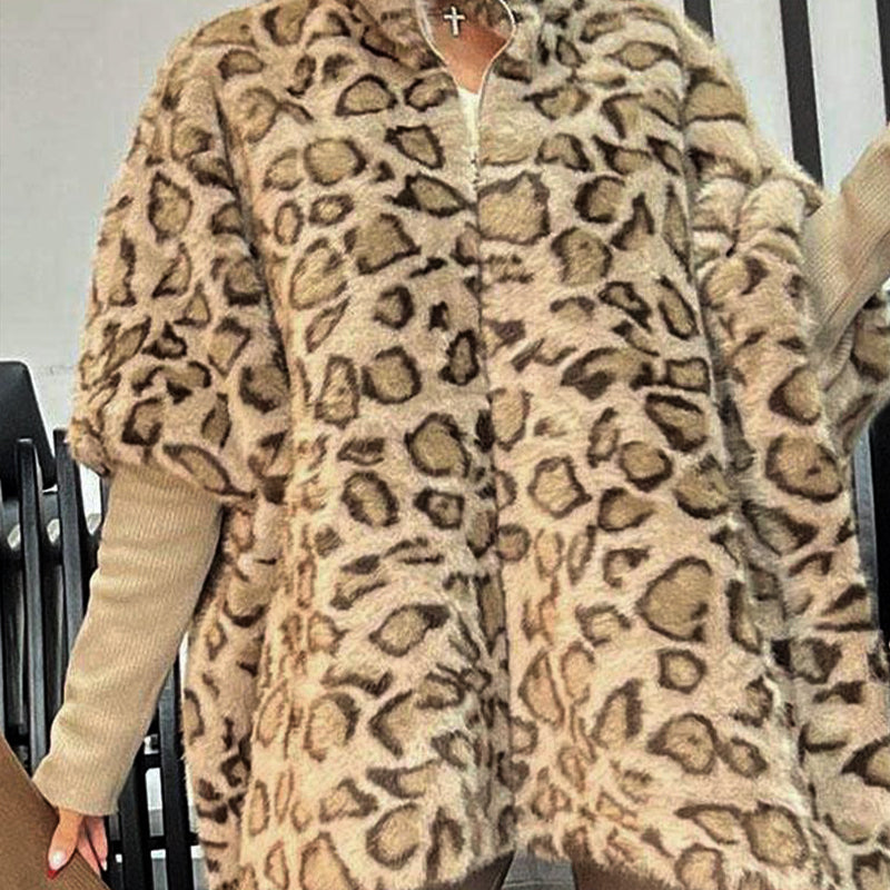 ✨49% DE RÉDUCTION🎄Veste en fausse fourrure à imprimé léopard pour femme