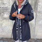 Manteau à capuche tendance pour femme avec cordon de serrage à la taille