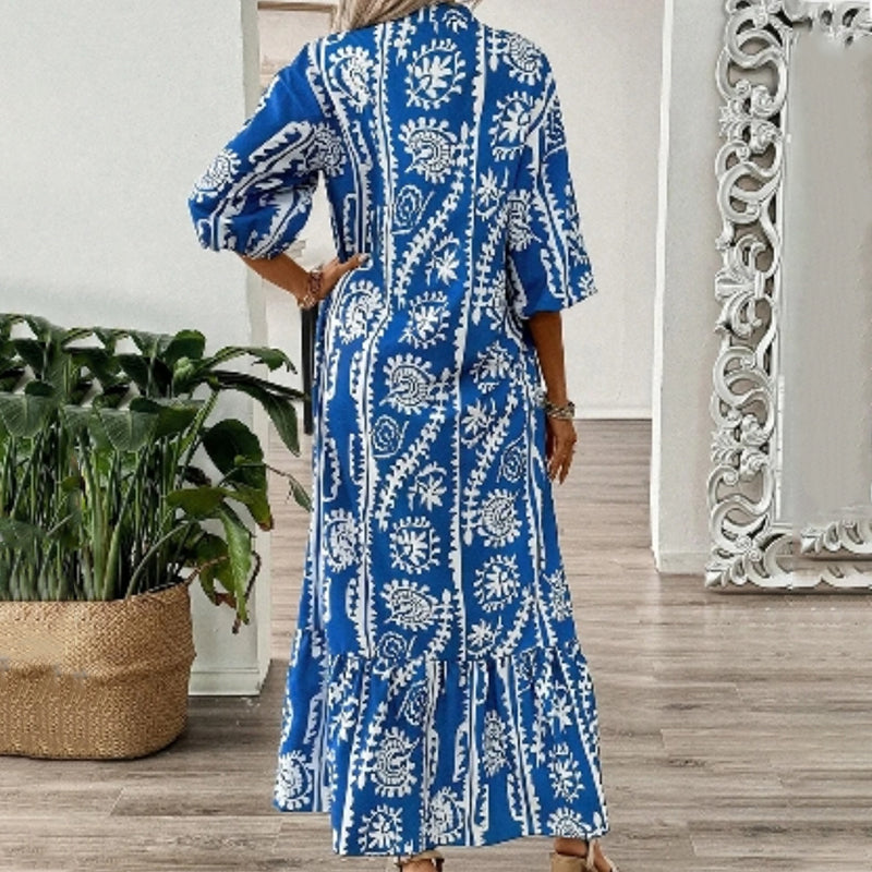 💕 Robe ample élégante à imprimé col en V pour femme