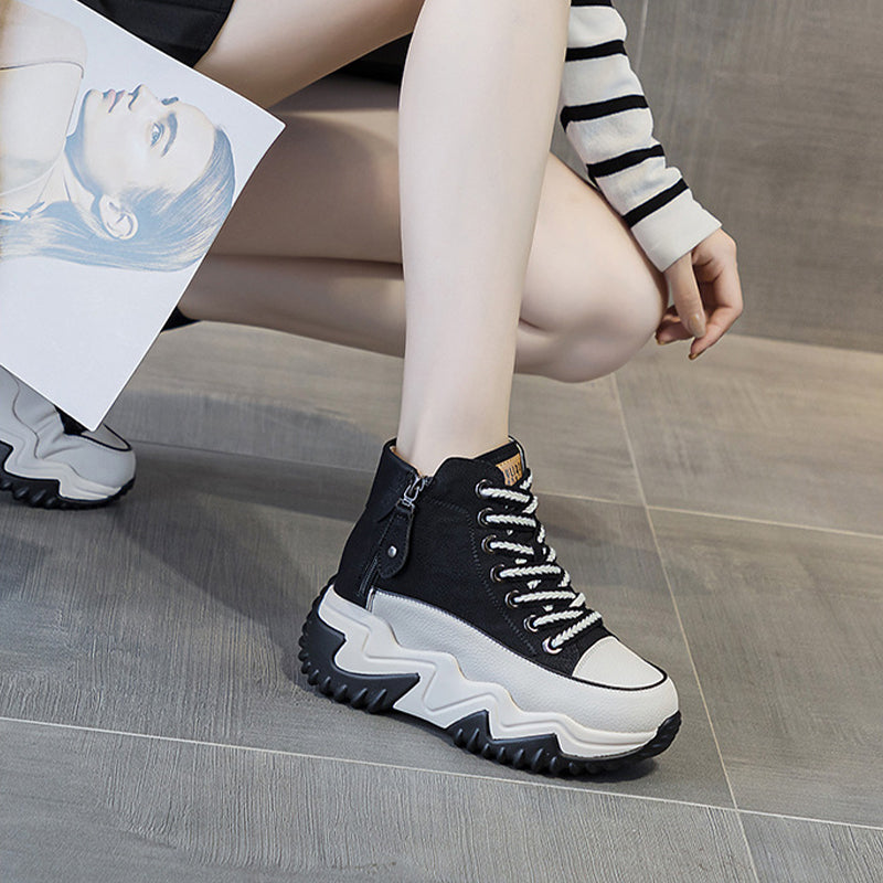 ⭐Chaussures à plateforme décontractées en cuir PU pour femmes