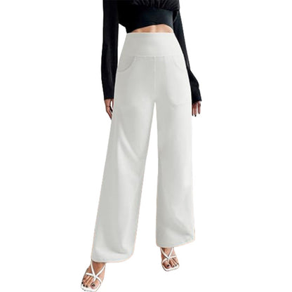 Pantalon large élastique taille haute pour femme - super extensible