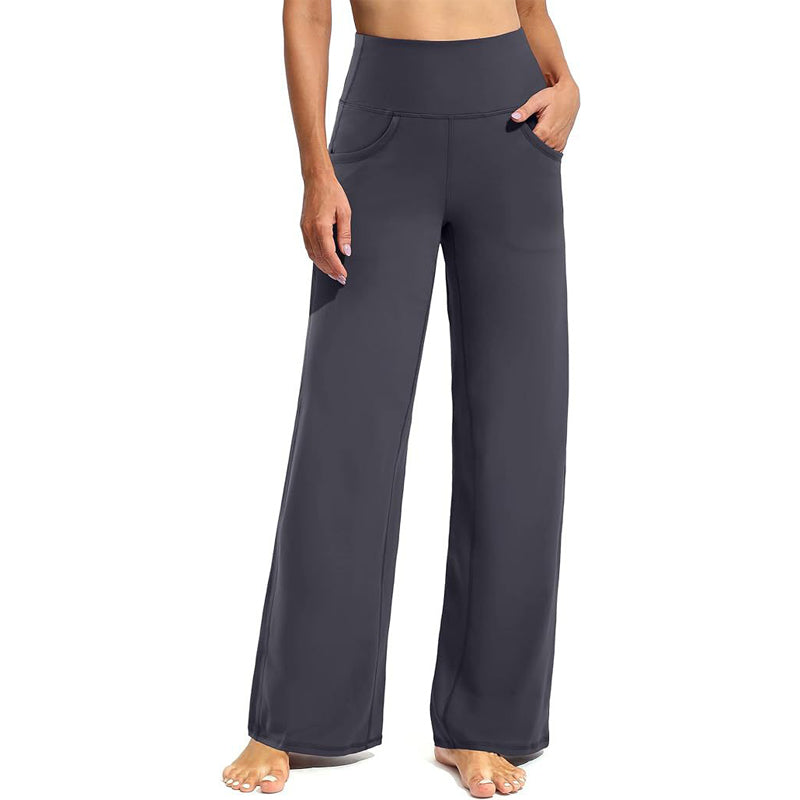Pantalon large élastique taille haute pour femme - super extensible