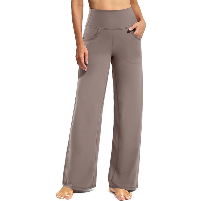 Pantalon large élastique taille haute pour femme - super extensible