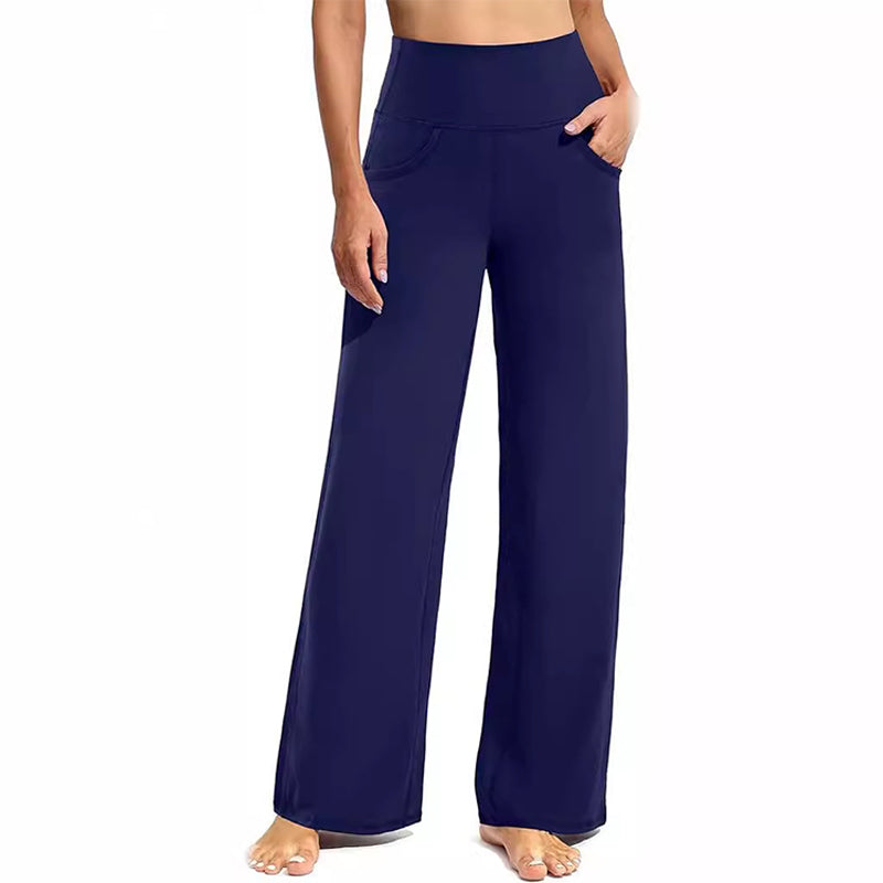 Pantalon large élastique taille haute pour femme - super extensible