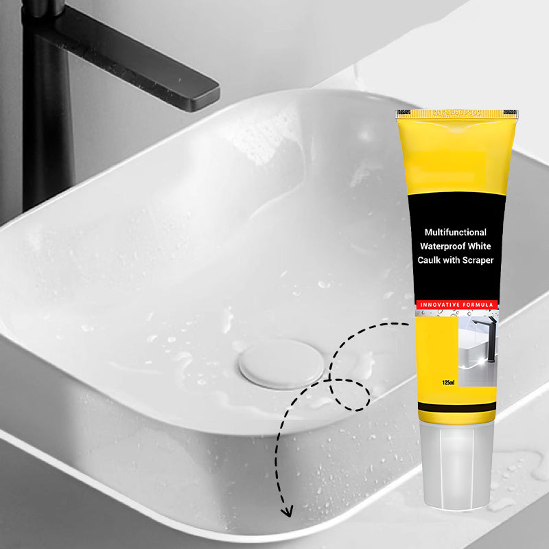 Mastic blanc imperméable multifonctionnel avec grattoir