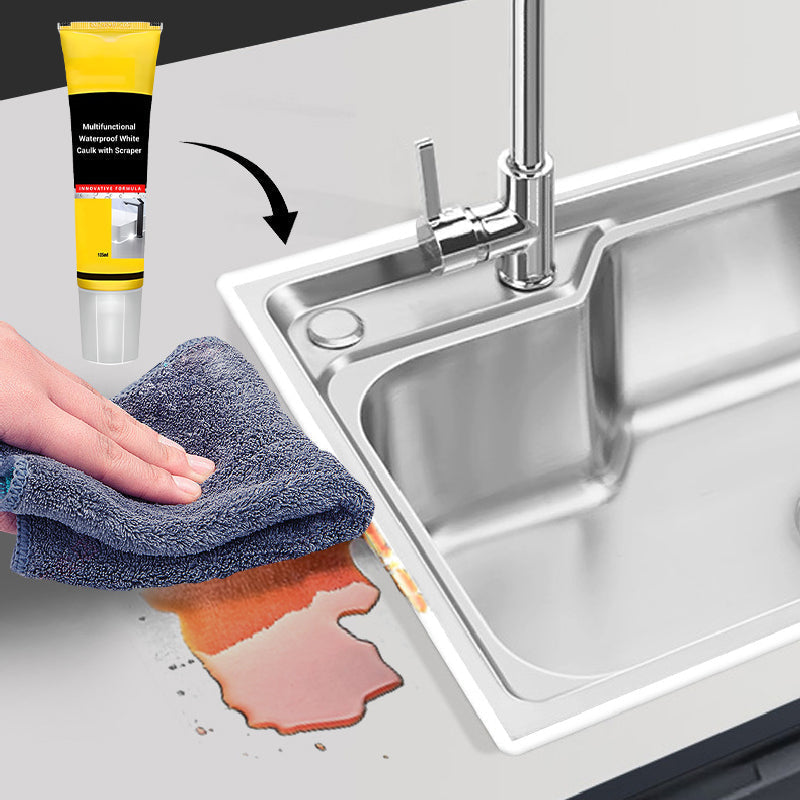 Mastic blanc imperméable multifonctionnel avec grattoir