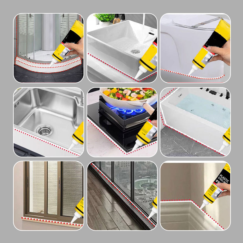 Mastic blanc imperméable multifonctionnel avec grattoir
