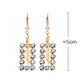 Boucles d'Oreilles Rectangulaires Vintage Brillantes