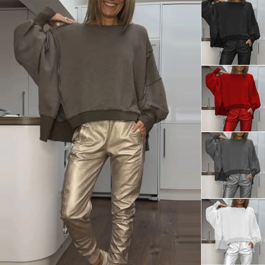 Ensemble 2 pièces pour femmes : Sweat-shirt oversize et pantalon de jogging