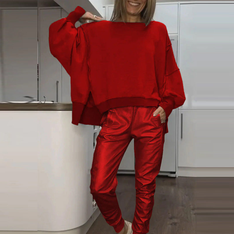 Ensemble 2 pièces pour femmes : Sweat-shirt oversize et pantalon de jogging