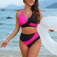Ensemble de maillots de bain pour femmes, color-block, dos en dentelle croisée