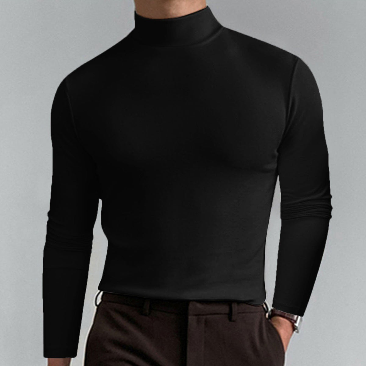 👕42% DE RÉDUCTION ! ✨ T-shirt Homme à Col Montant - Coupe Adjustable et Tissu Respirant, Idéal pour Sport ou Quotidien 🏃‍♂️