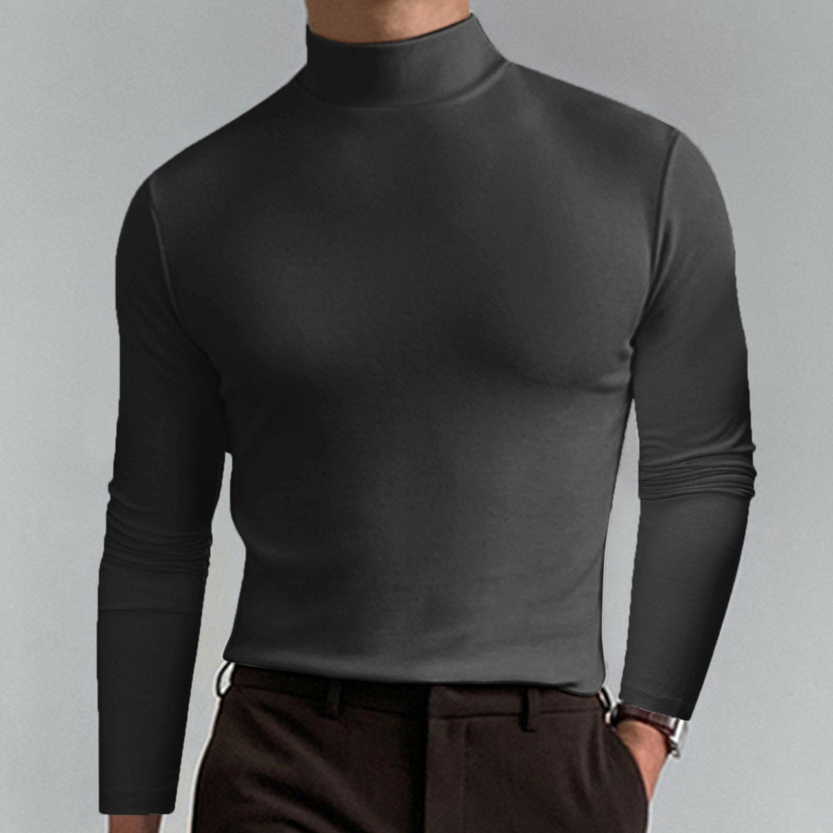 👕42% DE RÉDUCTION ! ✨ T-shirt Homme à Col Montant - Coupe Adjustable et Tissu Respirant, Idéal pour Sport ou Quotidien 🏃‍♂️