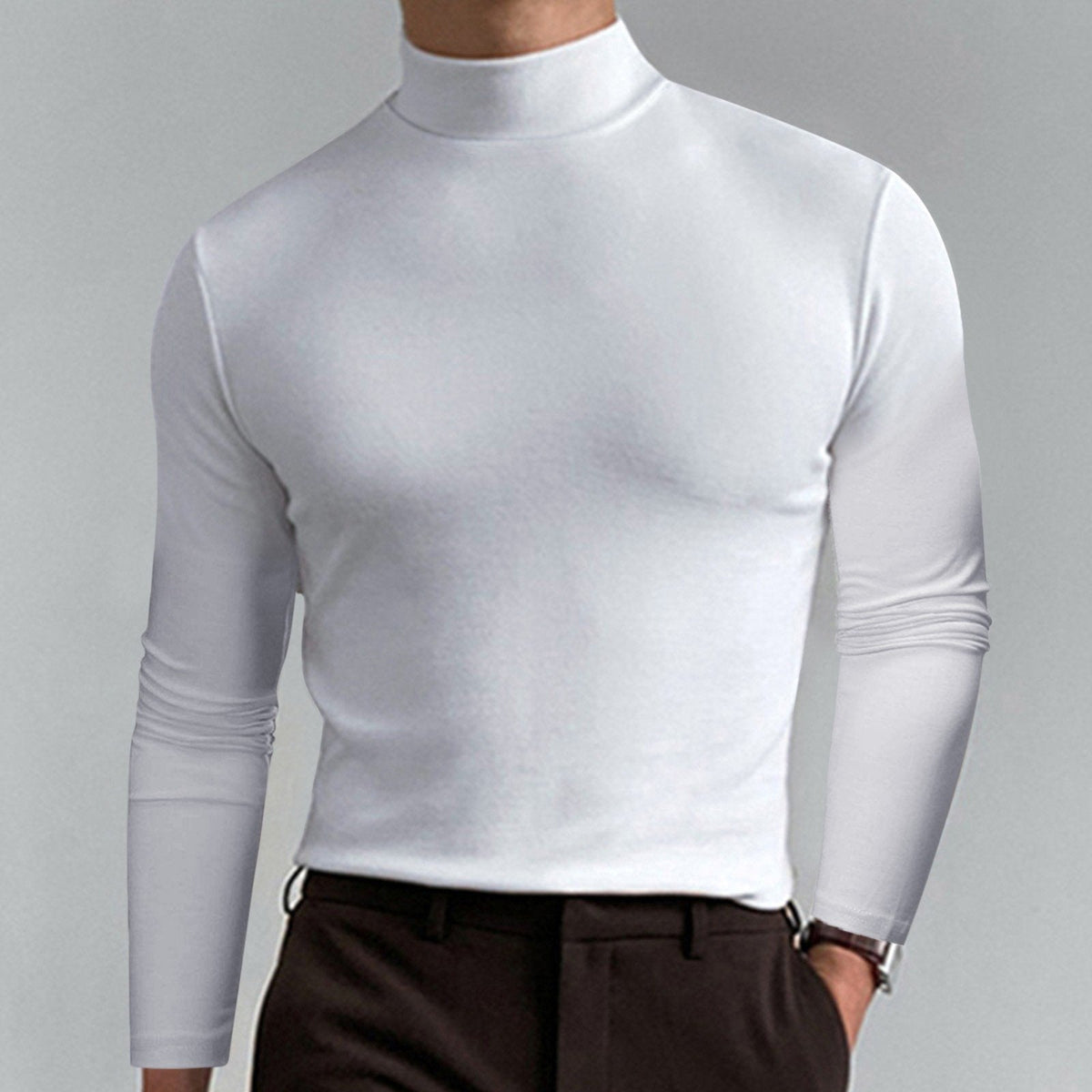 👕42% DE RÉDUCTION ! ✨ T-shirt Homme à Col Montant - Coupe Adjustable et Tissu Respirant, Idéal pour Sport ou Quotidien 🏃‍♂️