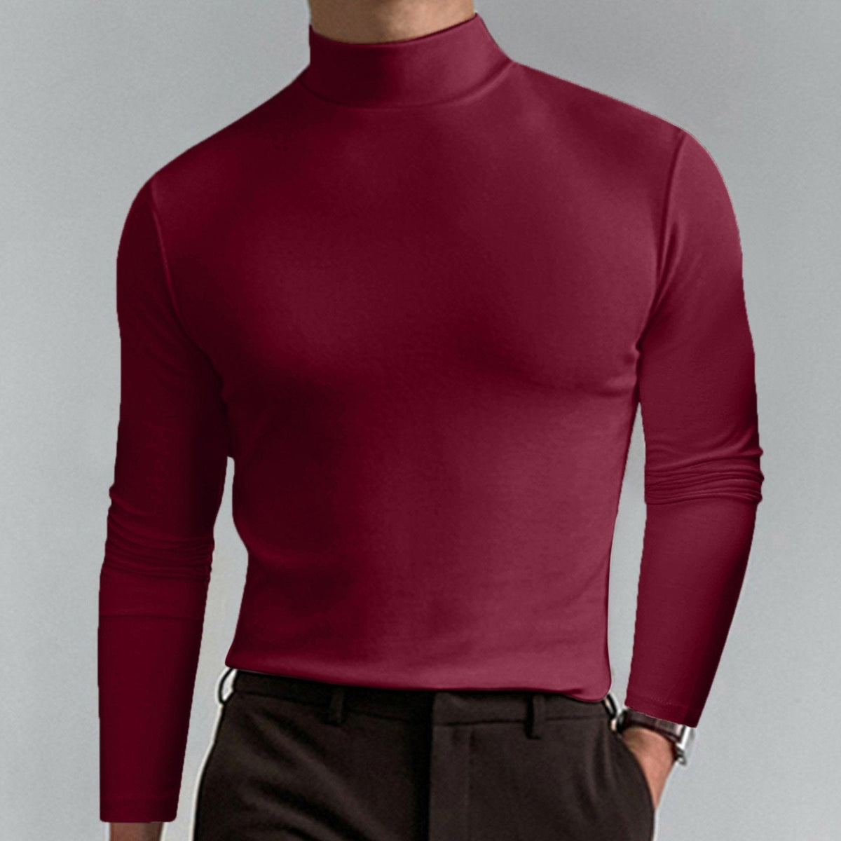 👕42% DE RÉDUCTION ! ✨ T-shirt Homme à Col Montant - Coupe Adjustable et Tissu Respirant, Idéal pour Sport ou Quotidien 🏃‍♂️