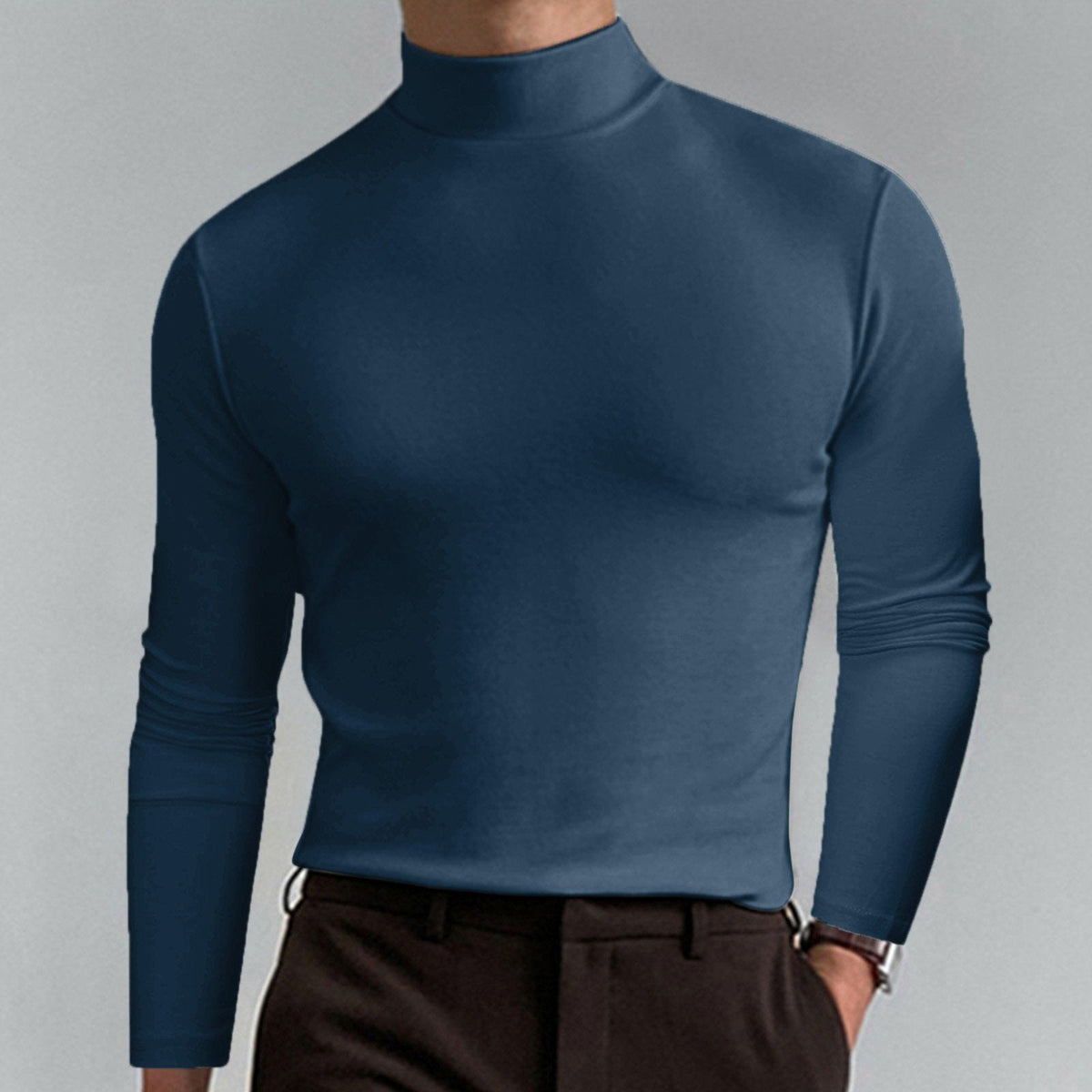 👕42% DE RÉDUCTION ! ✨ T-shirt Homme à Col Montant - Coupe Adjustable et Tissu Respirant, Idéal pour Sport ou Quotidien 🏃‍♂️