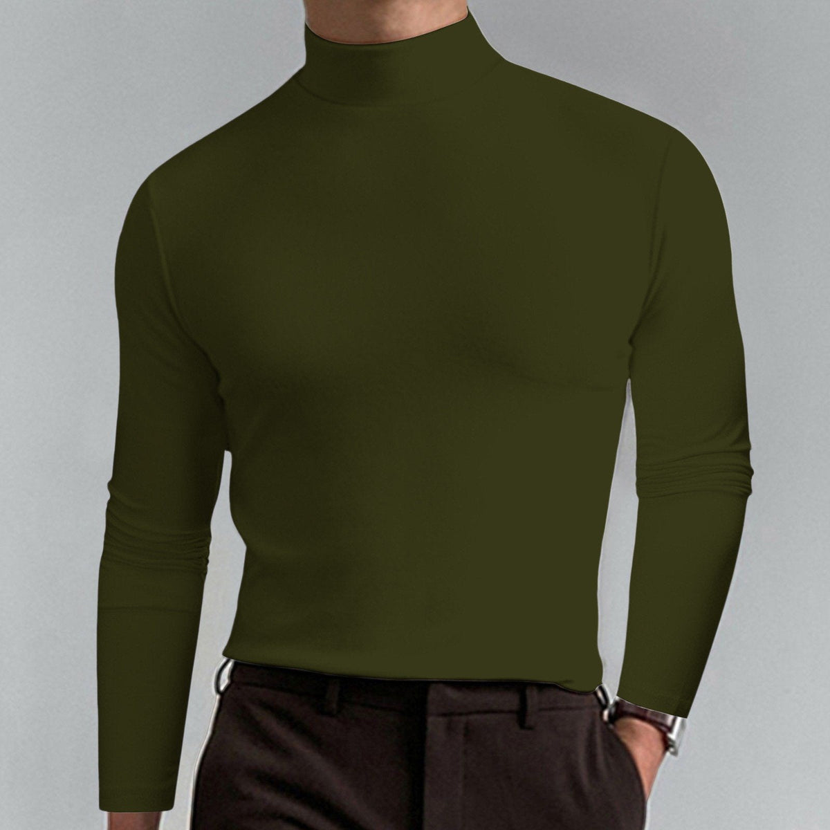 👕42% DE RÉDUCTION ! ✨ T-shirt Homme à Col Montant - Coupe Adjustable et Tissu Respirant, Idéal pour Sport ou Quotidien 🏃‍♂️