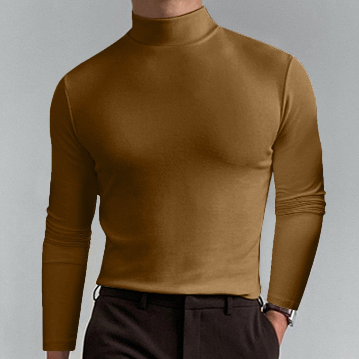 👕42% DE RÉDUCTION ! ✨ T-shirt Homme à Col Montant - Coupe Adjustable et Tissu Respirant, Idéal pour Sport ou Quotidien 🏃‍♂️
