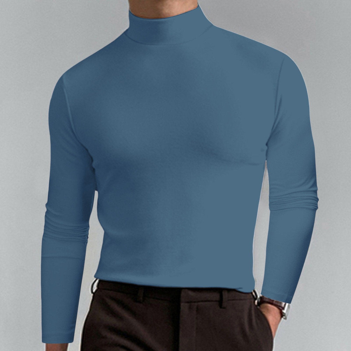 👕42% DE RÉDUCTION ! ✨ T-shirt Homme à Col Montant - Coupe Adjustable et Tissu Respirant, Idéal pour Sport ou Quotidien 🏃‍♂️