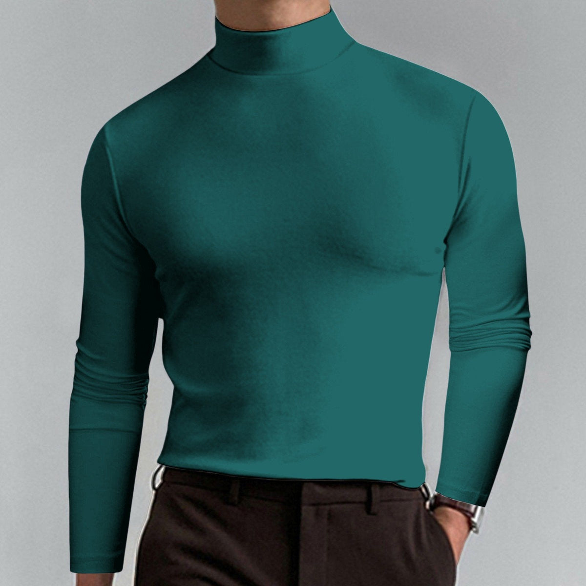 👕42% DE RÉDUCTION ! ✨ T-shirt Homme à Col Montant - Coupe Adjustable et Tissu Respirant, Idéal pour Sport ou Quotidien 🏃‍♂️