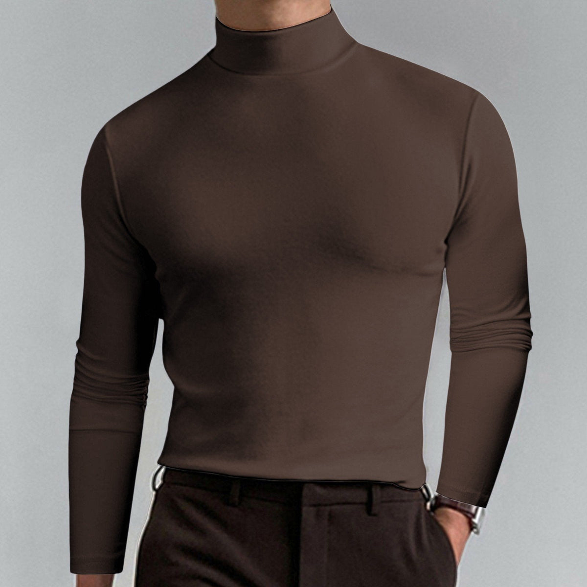 👕42% DE RÉDUCTION ! ✨ T-shirt Homme à Col Montant - Coupe Adjustable et Tissu Respirant, Idéal pour Sport ou Quotidien 🏃‍♂️