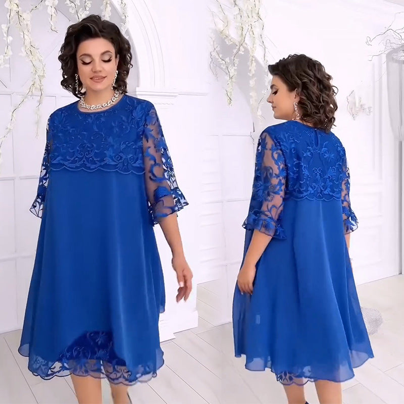⏳Réduction limitée de 53%🎁Robe en tulle doux et en dentelle superposée