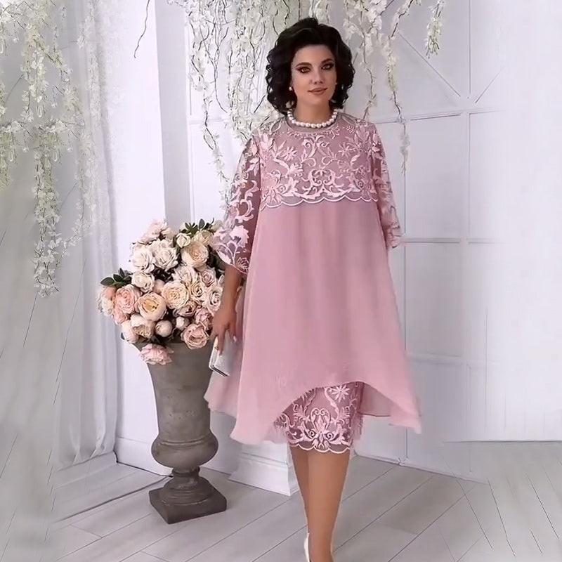 ⏳Réduction limitée de 53%🎁Robe en tulle doux et en dentelle superposée