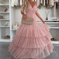💖 Vente limitée -50% 💖 Robe longue élégante pour femme à bretelles spaghetti et tulle à volants